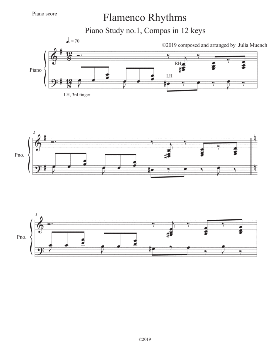 Flamenco Rhythms for the Piano Piano Method scores gallery preview page 1