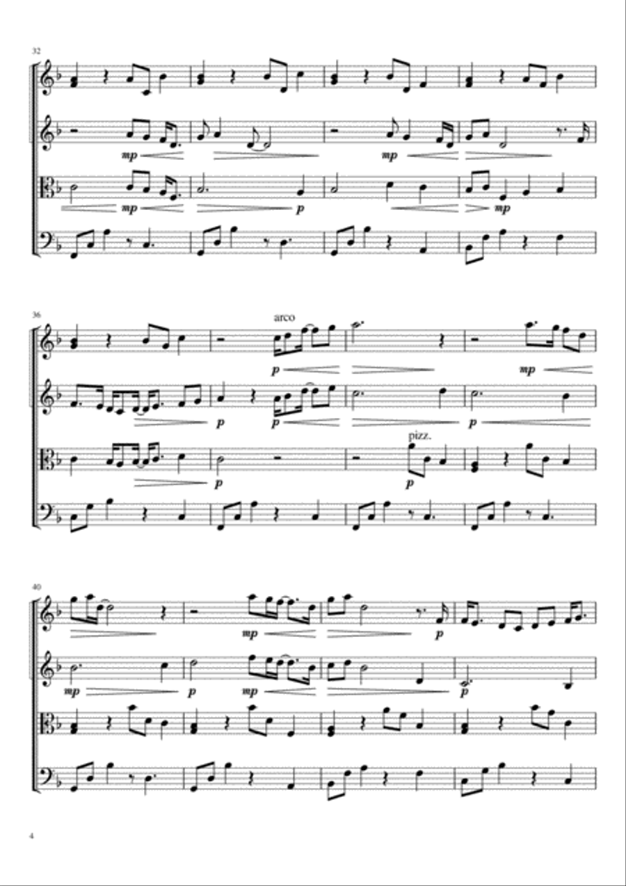 Vincent (Starry Starry Night) String Quartet scores gallery preview page 6