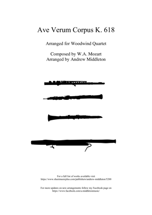 Ave Verum Corpus K.618 arranged for Woodwind Quartet