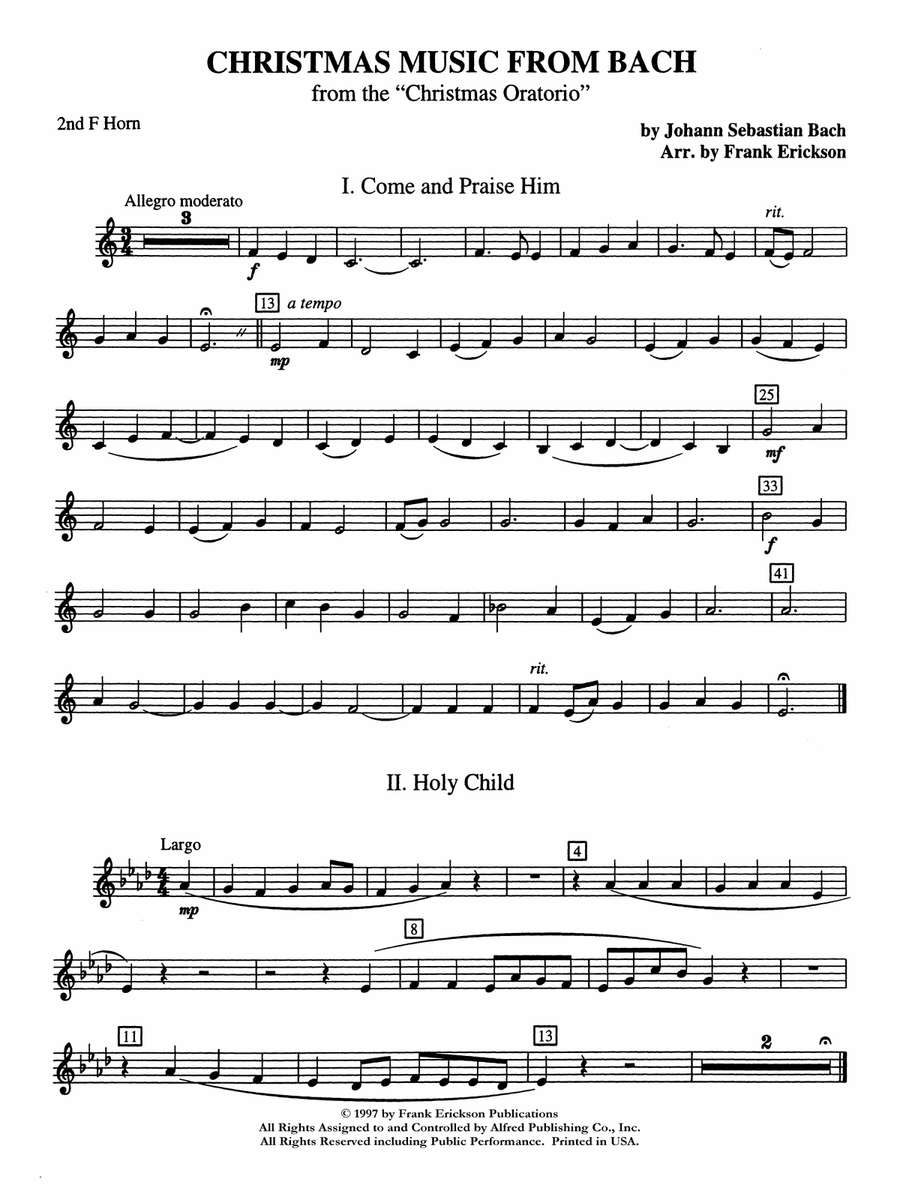 Christmas Music from Bach: 2nd F Horn
