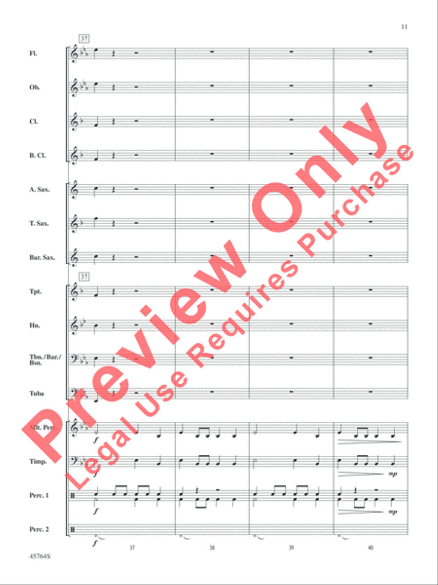 Dawn Over King's Valley Dawn Over King's Valley Concert Band scores gallery preview page 12