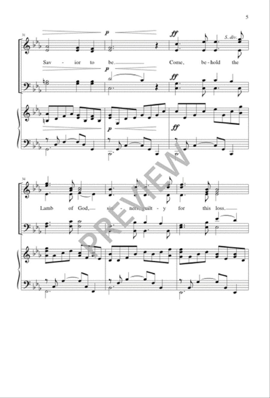Come, Behold the Lamb Come, Behold the Lamb 4-Part scores gallery preview page 6