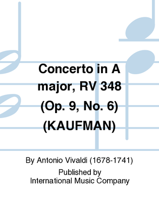 Book cover for Concerto in A major, RV 348 (Op. 9, No. 6) (KAUFMAN)
