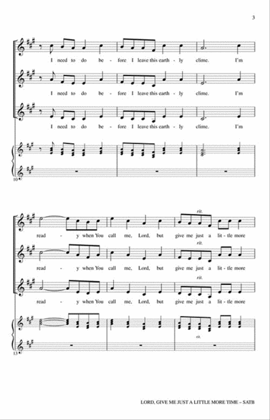 Lord, Give Me Just a Little More Time SSAA scores gallery preview page 3