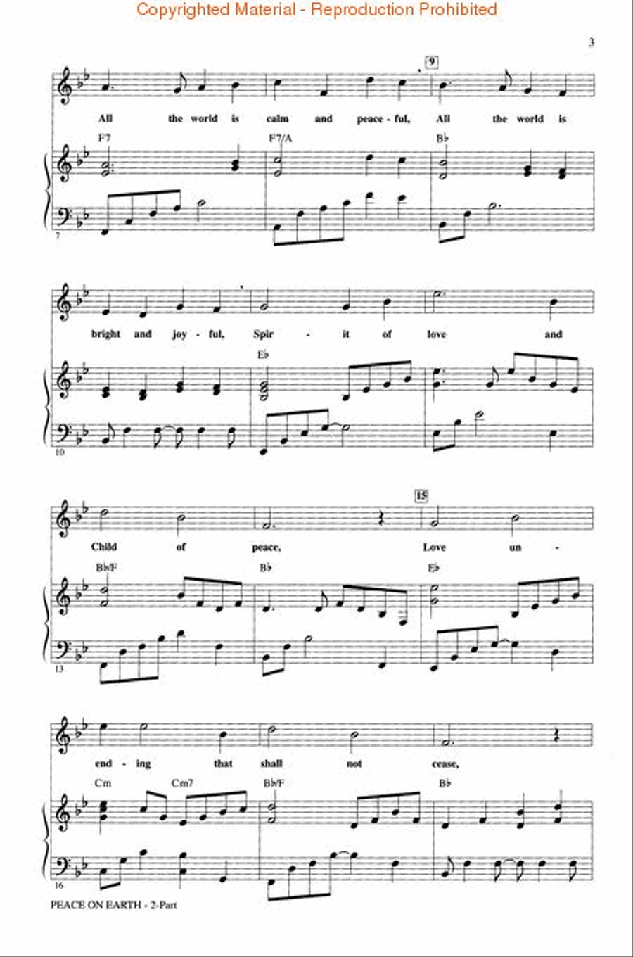 Peace on Earth (Silent Night) 2-Part scores gallery preview page 3