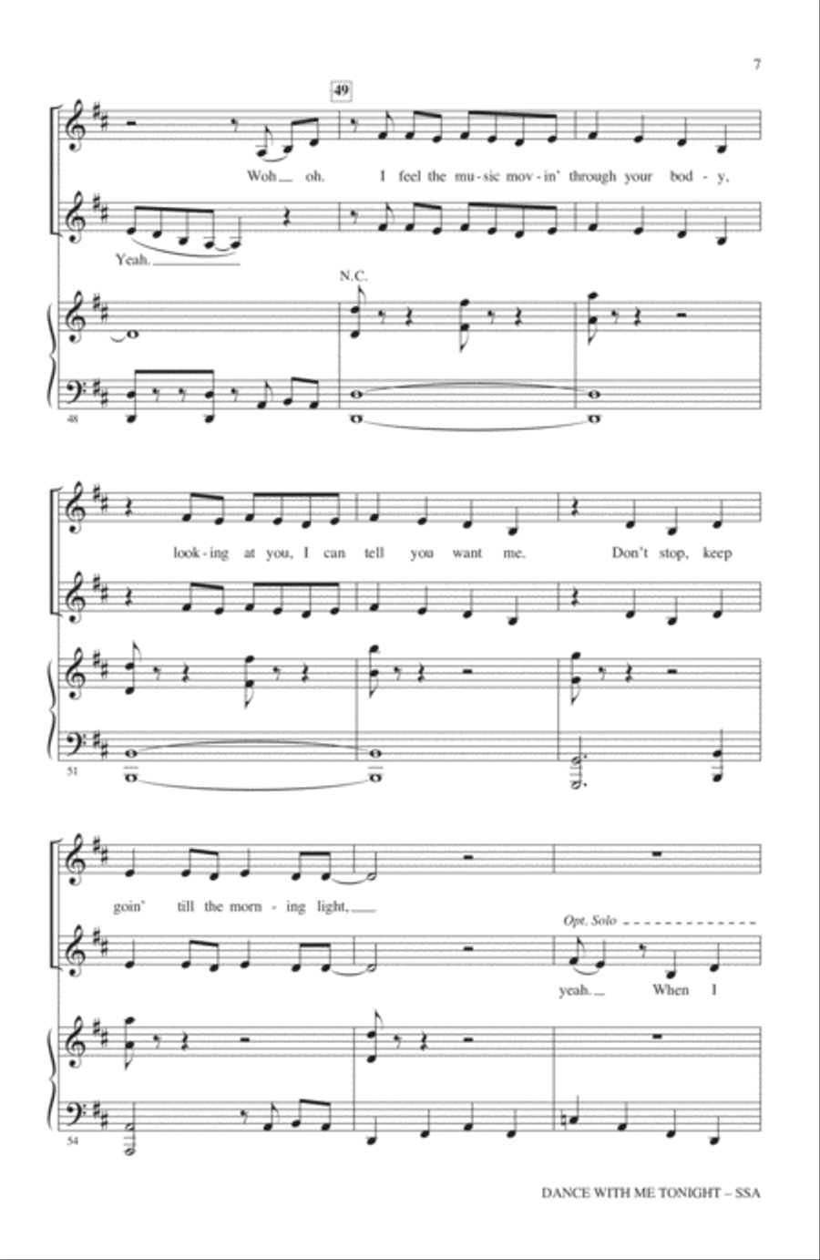 Dance With Me Tonight SSA scores gallery preview page 6
