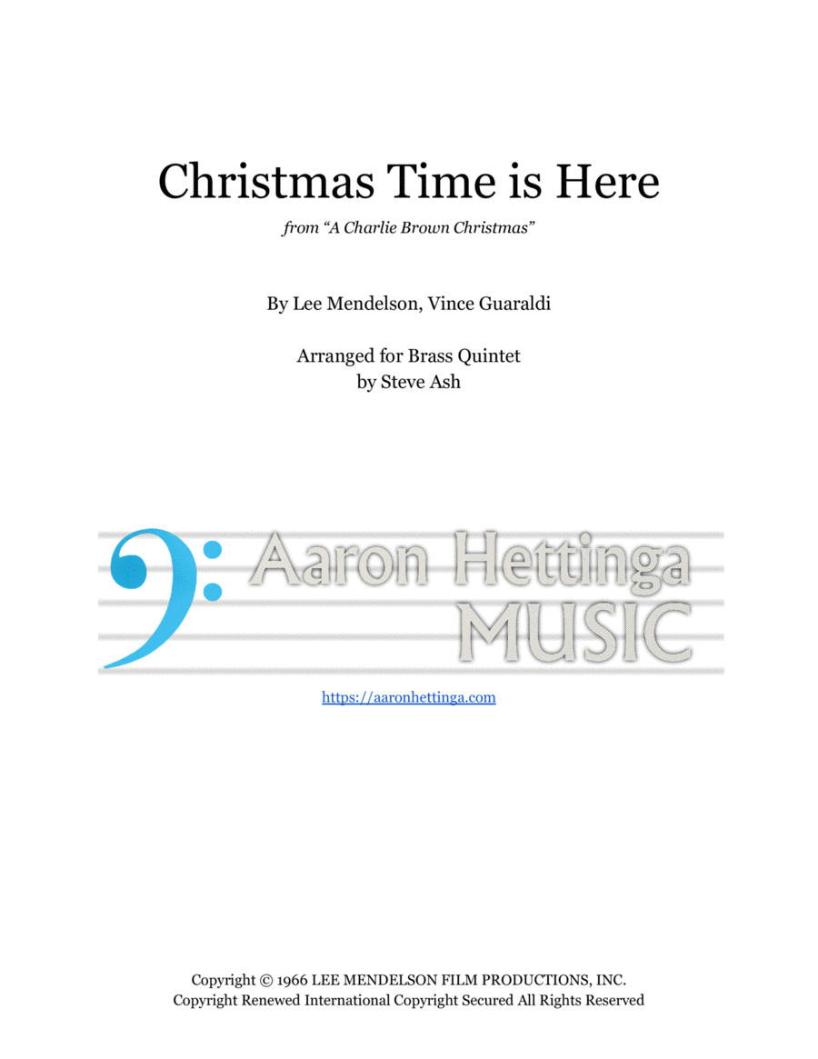 Christmas Time Is Here Brass Ensemble scores gallery preview page 1
