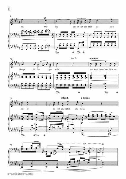 Schumann-Du bist wie eine Blume in B Major,for Voice and Piano image number null