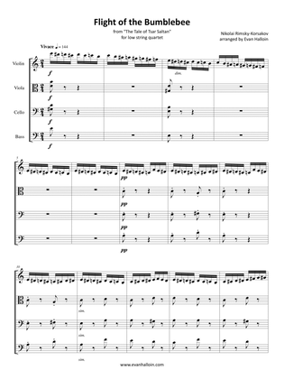 Rimsky-Korsakov - Flight of the Bumblebee for violin, viola, cello, and double bass