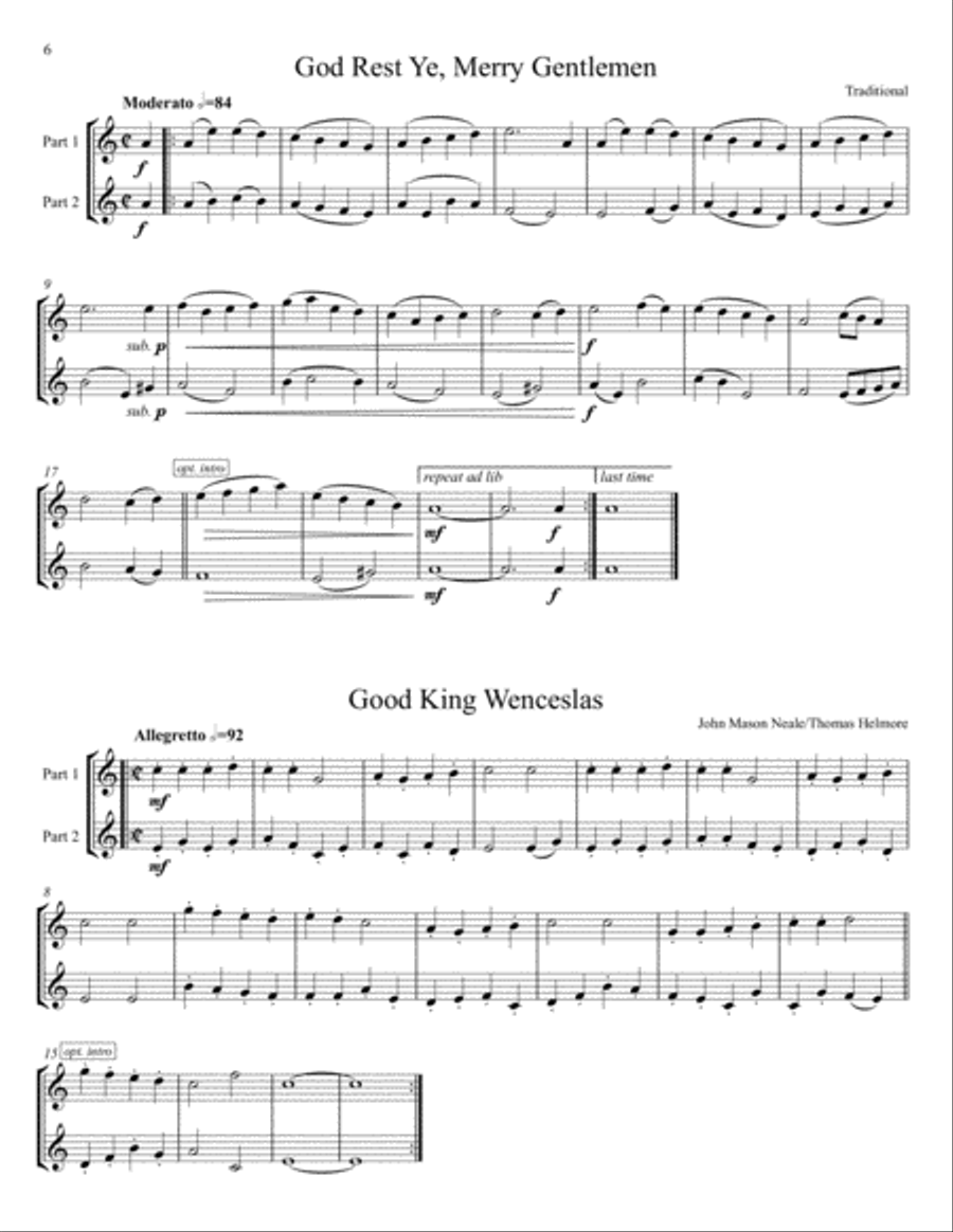 Twenty-One Christmas Carols for Flexible Brass Duet - Trumpet Trumpet Duet scores gallery preview page 6