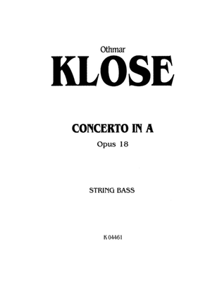 Book cover for Klose: Concerto in A, Op. 18