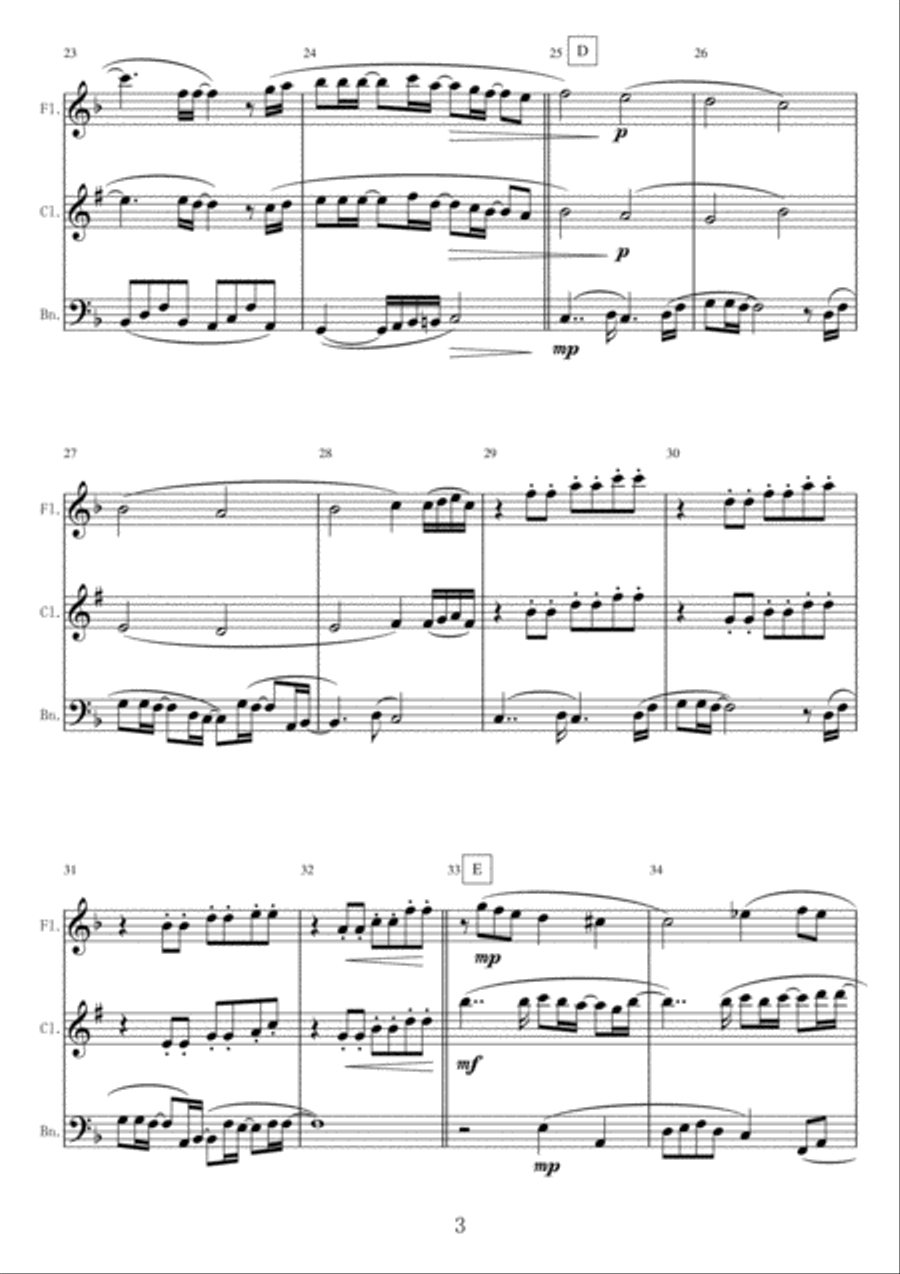Hanzmizuki (you Hitoto) Woodwind Trio scores gallery preview page 3