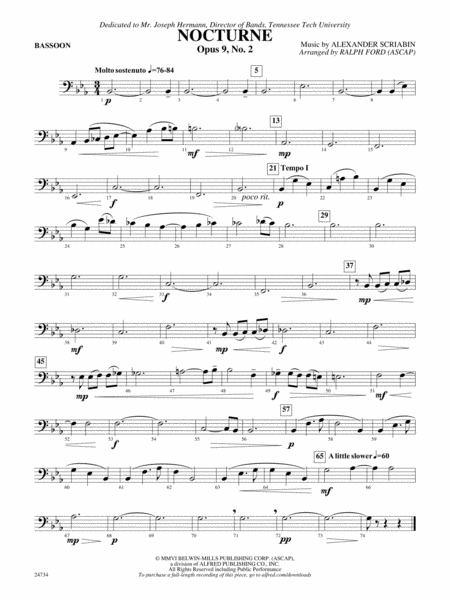 Nocturne (Opus 9, No. 2): Bassoon