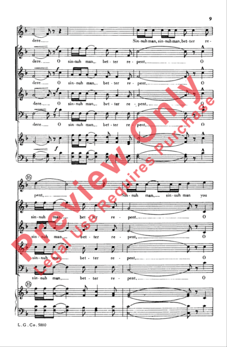 Dere's No Hidin' Place Dere's No Hidin' Place 4-Part scores gallery preview page 8
