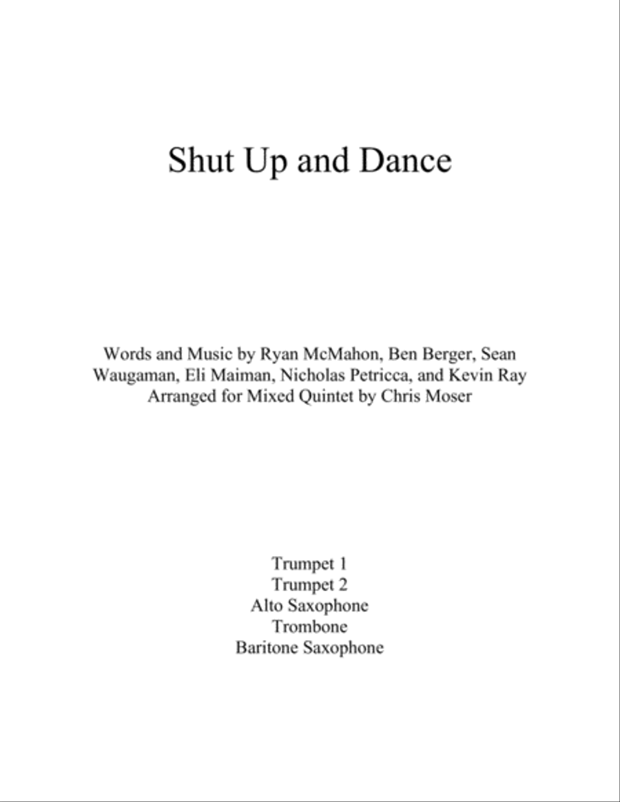 Shut Up And Dance Small Ensemble scores gallery preview page 1