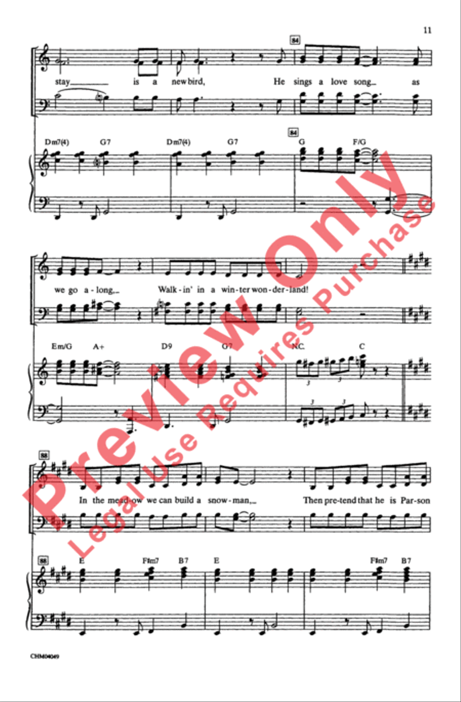 Let It Snow / Winter Wonderland 4-Part scores gallery preview page 11
