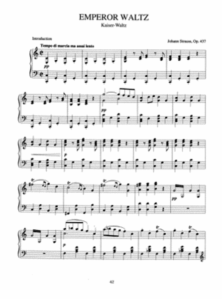 Ten Waltzes by Johann Strauss, Jr. for Solo Piano