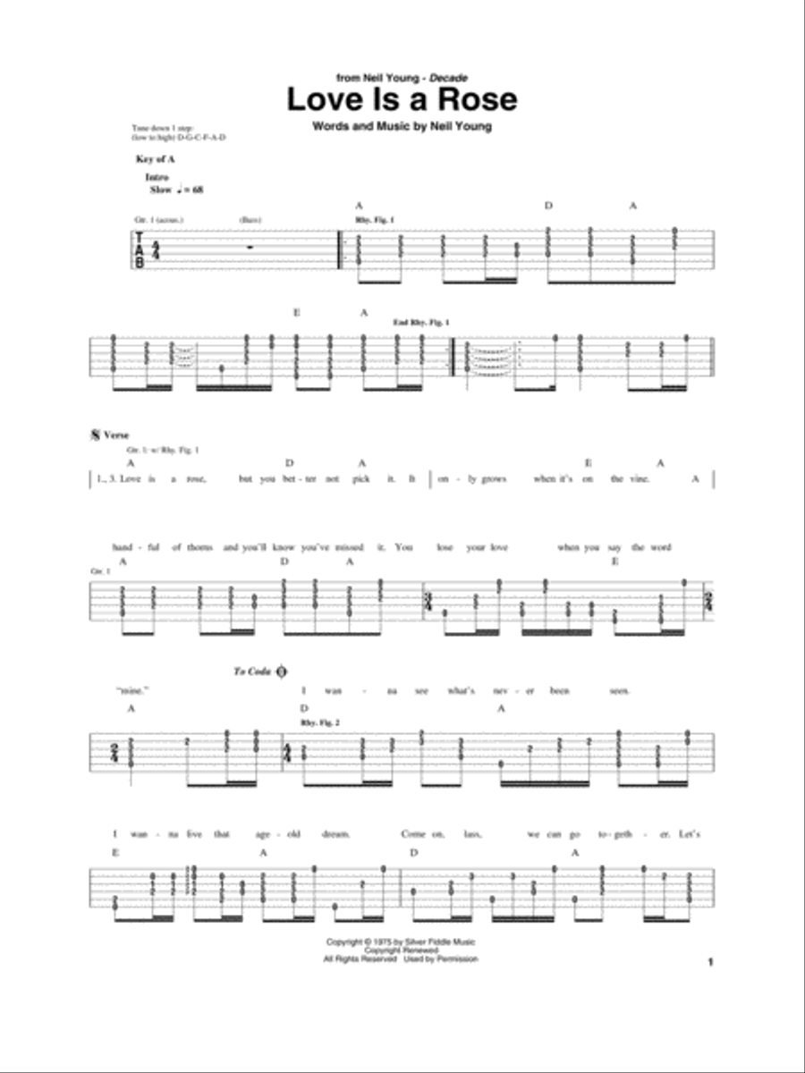 Love Is A Rose Guitar scores gallery preview page 1