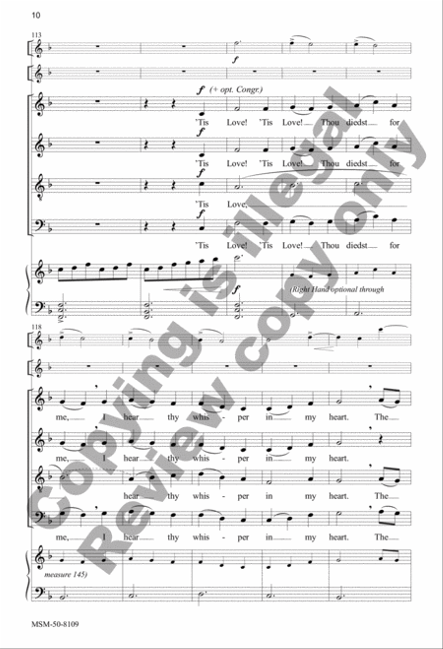 Come, O Thou Traveler Unknown 4-Part scores gallery preview page 10