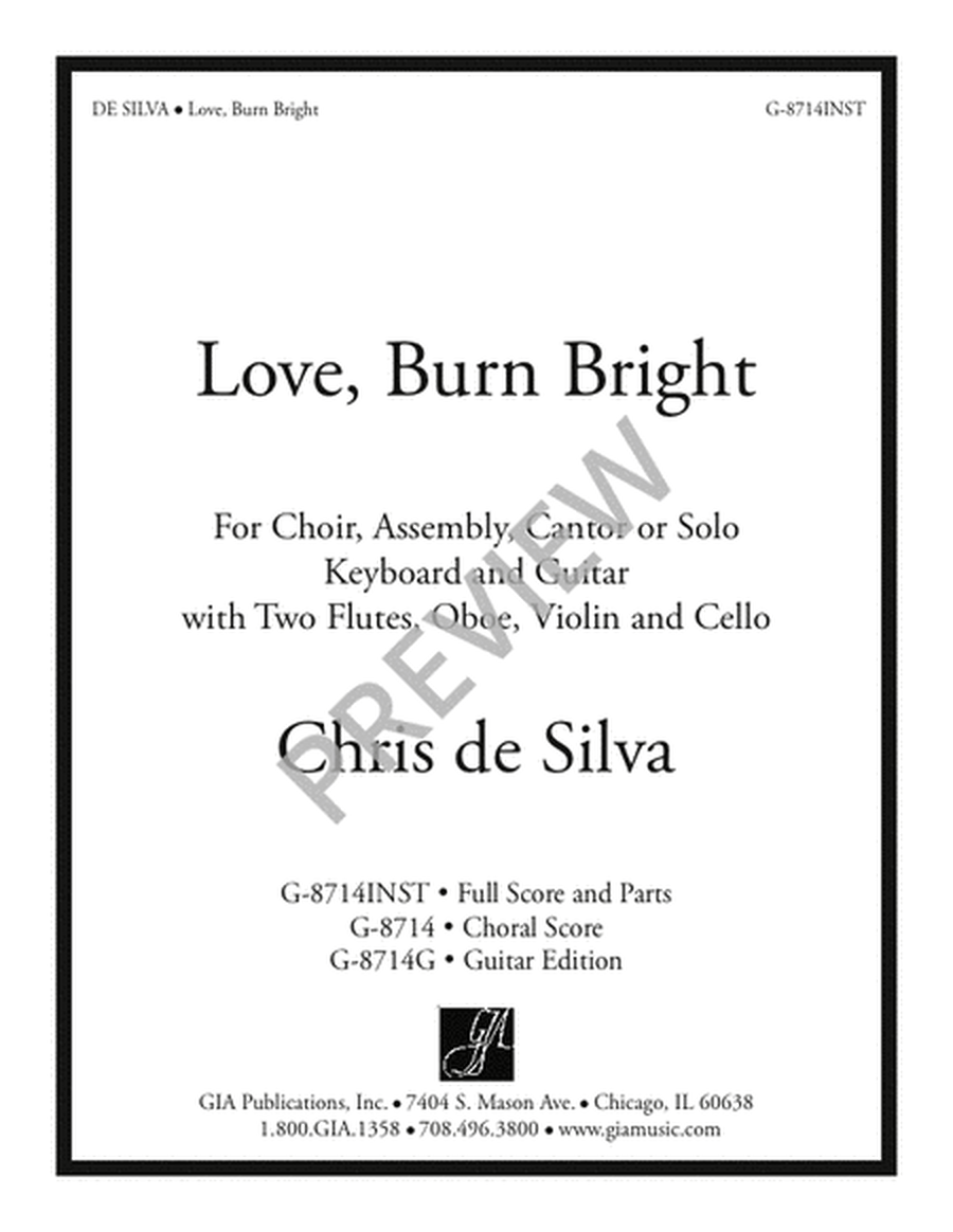 Love, Burn Bright - Full Score and Parts