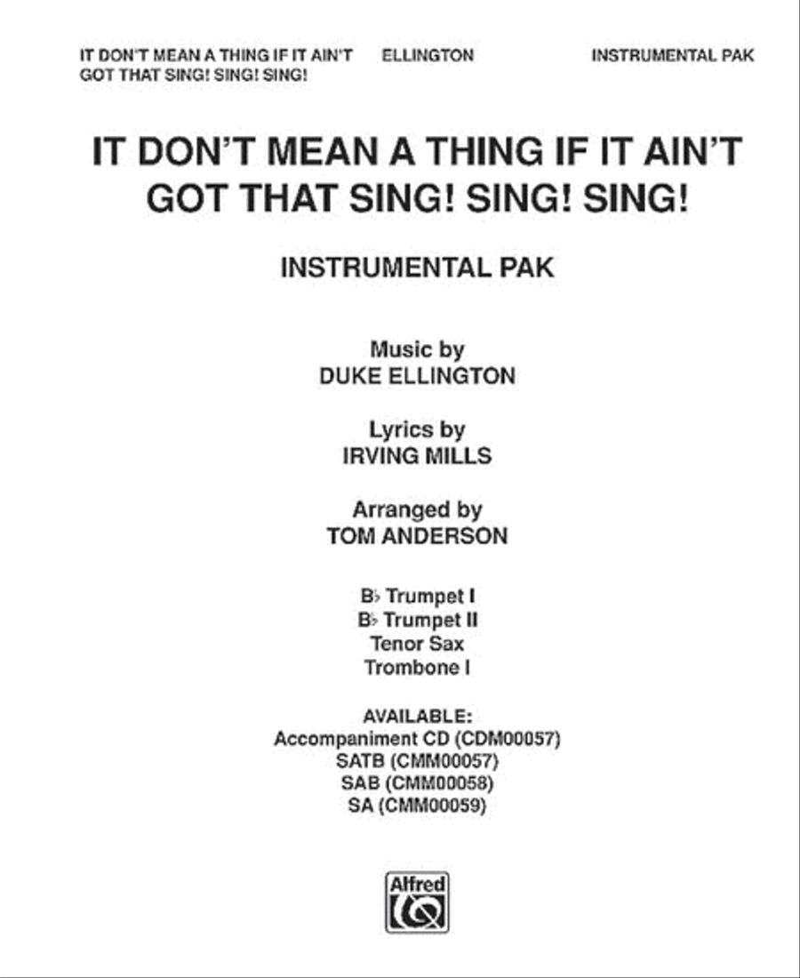 It Don't Mean a Thing If It Ain't Got That Sing, Sing, Sing Choir scores gallery preview page 1