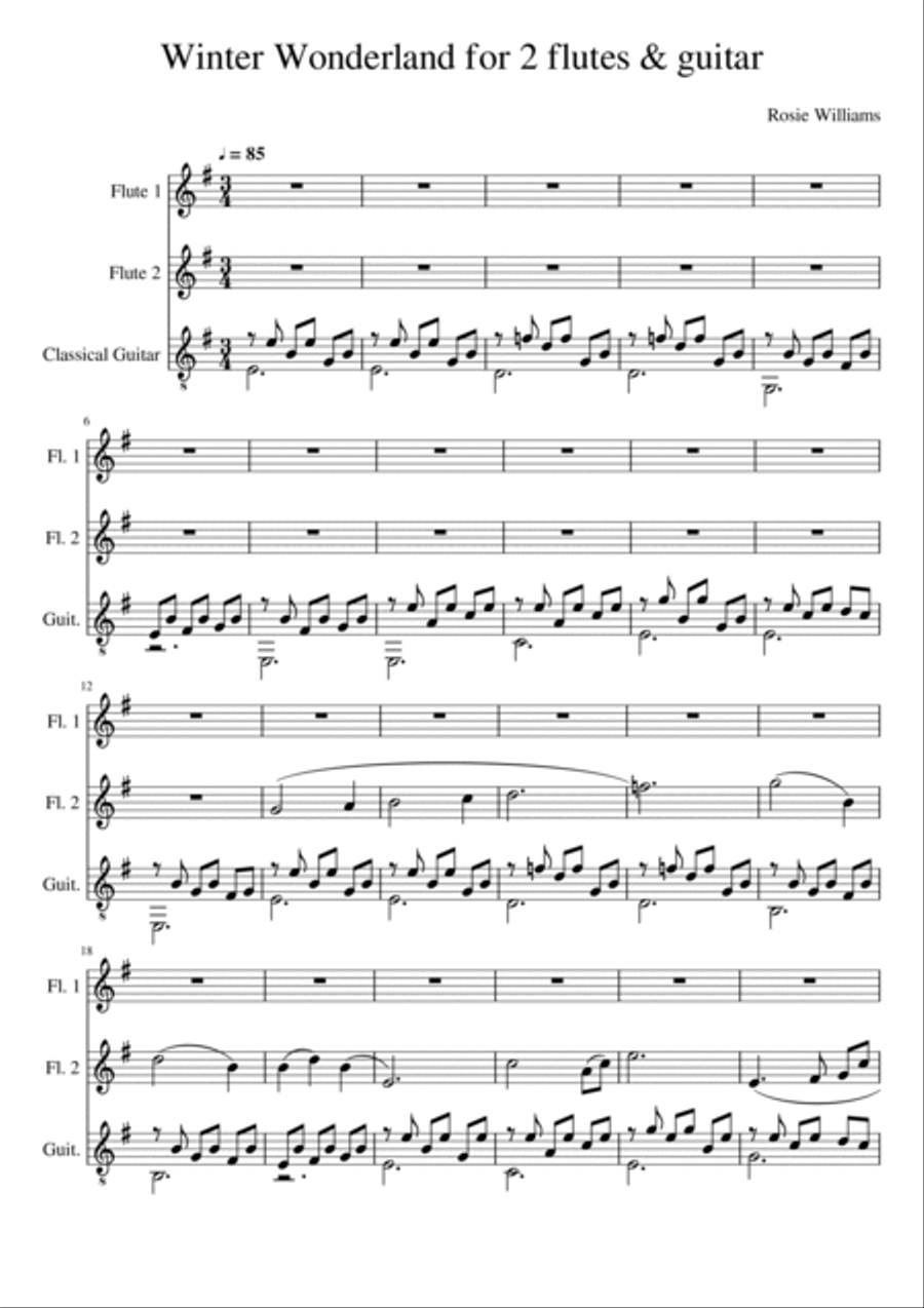 Winter Wonderland Flute scores gallery preview page 2