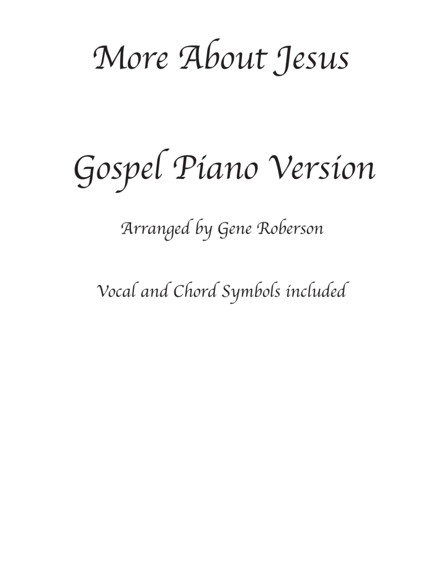 More About Jesus Gospel Piano image number null