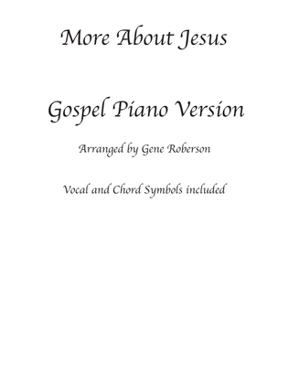 More About Jesus Gospel Piano