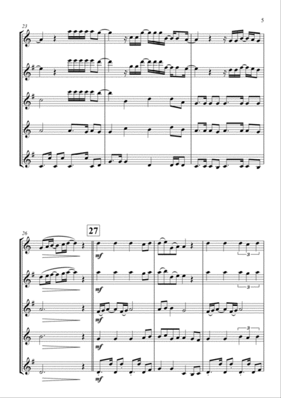 Rainbow Saxophone Quartet scores gallery preview page 5
