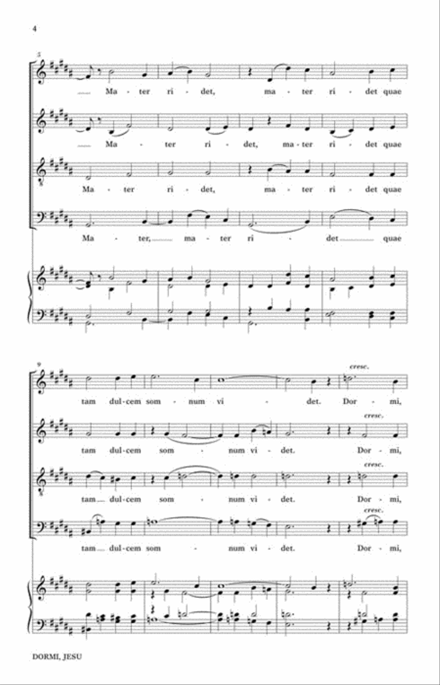 Dormi, Jesu 4-Part scores gallery preview page 3
