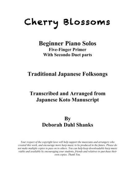 Cherry Blossoms Beginner Piano Solos