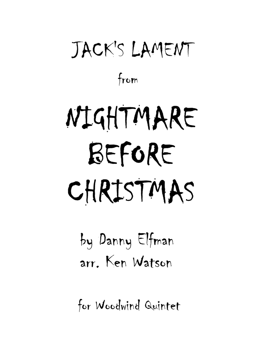 Jack's Lament Woodwind Quintet scores gallery preview page 1
