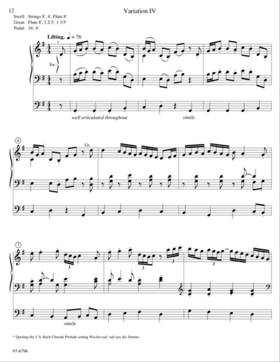Variations on O Waly, Waly Organ scores gallery preview page 6