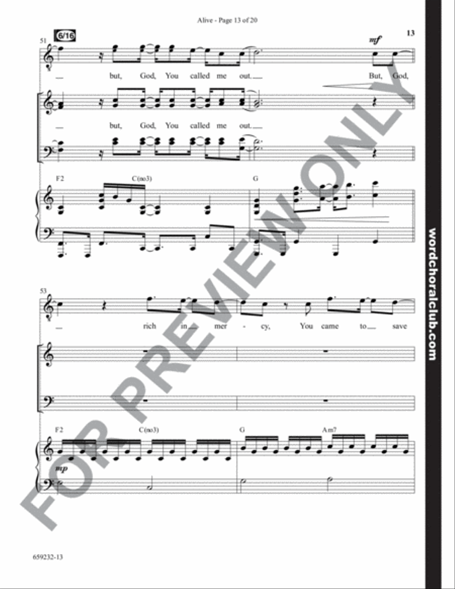 Alive - Anthem Alive - Anthem 4-Part scores gallery preview page 13