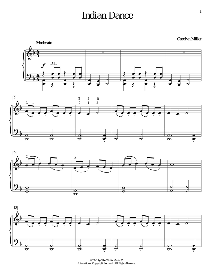 Indian Dance Indian Dance Piano Method scores gallery preview page 1