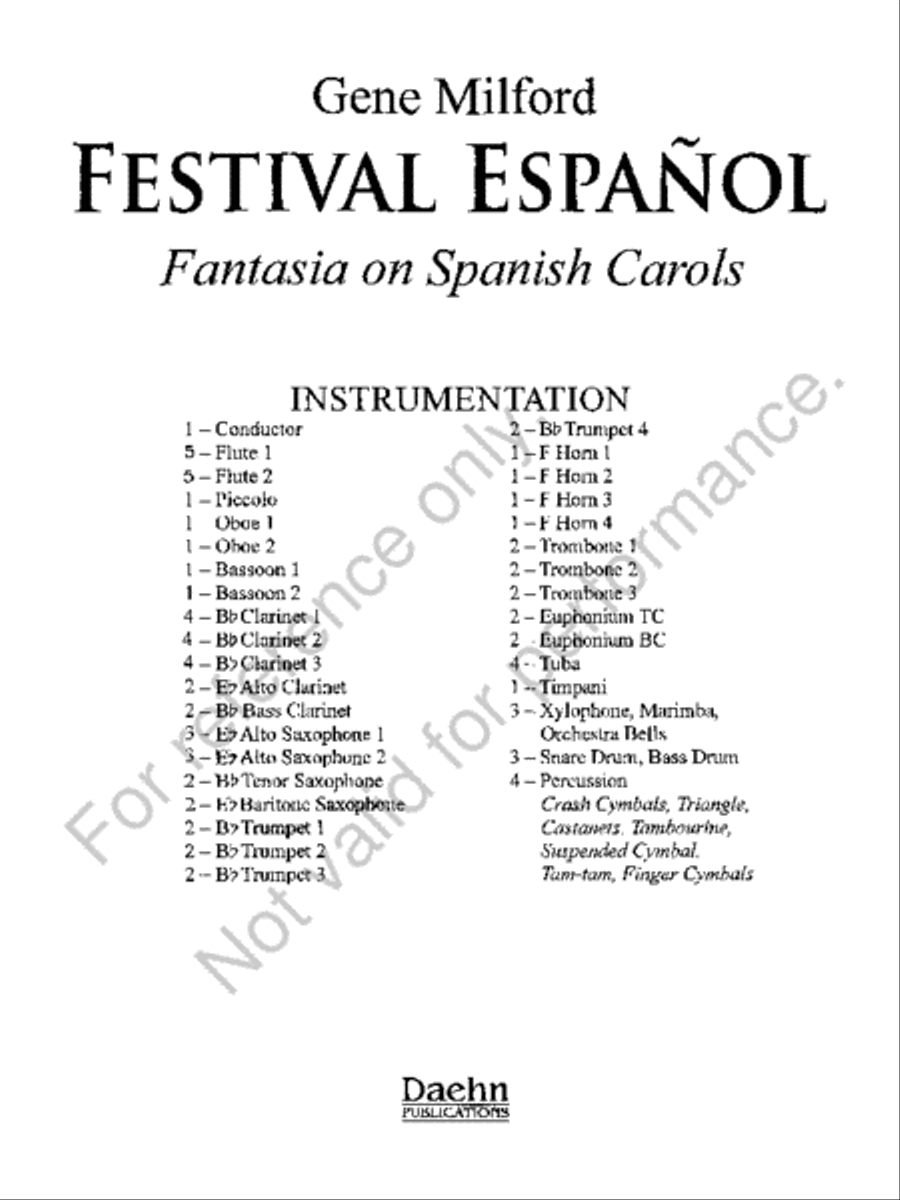 Festival Español Concert Band scores gallery preview page 2