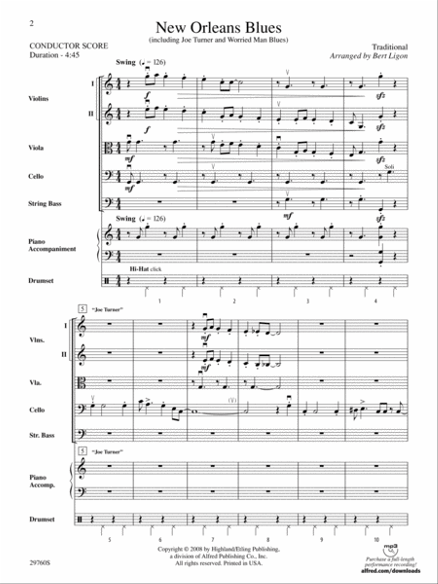 New Orleans Blues: Score String Orchestra scores gallery preview page 2