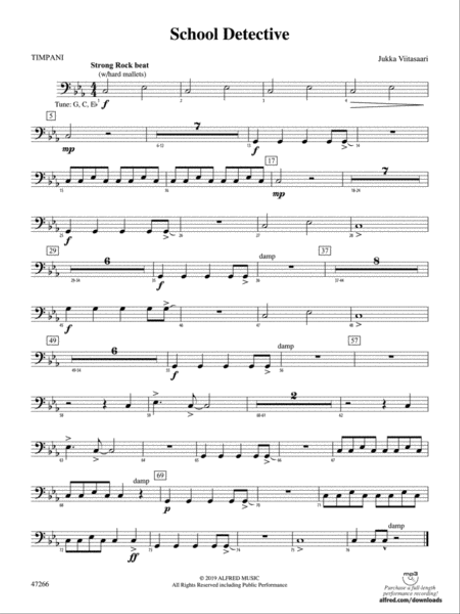 School Detective: Timpani Concert Band scores gallery preview page 1