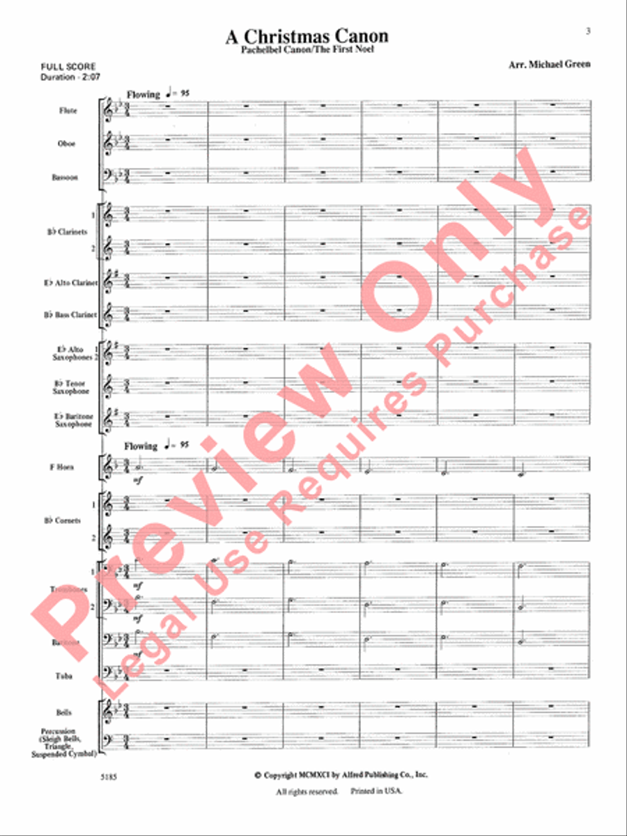A Christmas Canon Concert Band scores gallery preview page 4