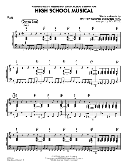 High School Musical (from "High School Musical 3: Senior Year") - Piano