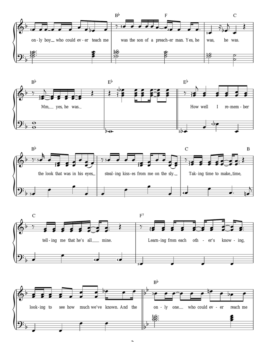 Son-Of-A-Preacher Man Piano, Vocal scores gallery preview page 2