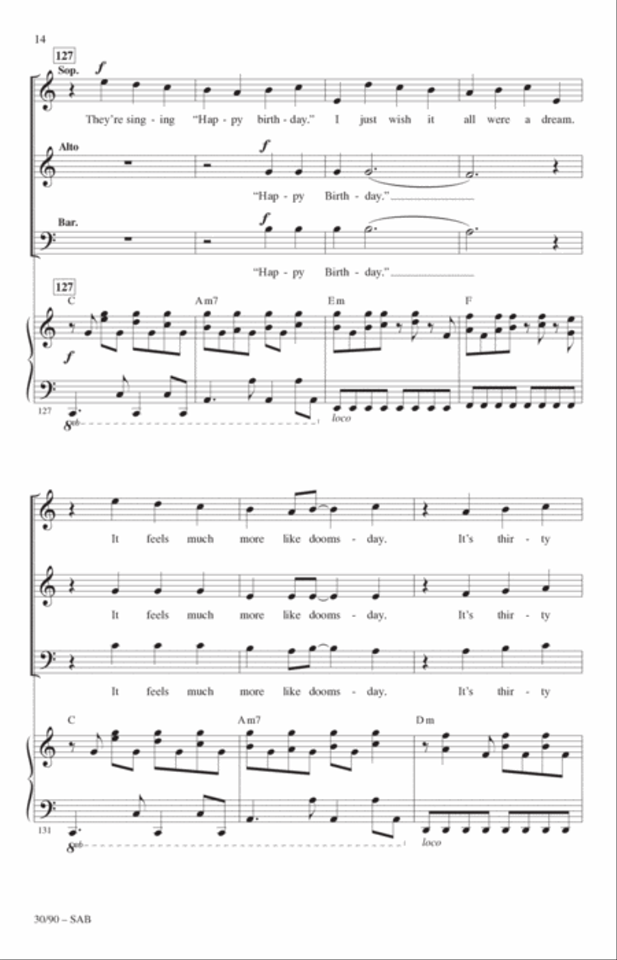 30/90 (from tick, tick... BOOM!) (arr. Roger Emerson) 3-Part scores gallery preview page 13