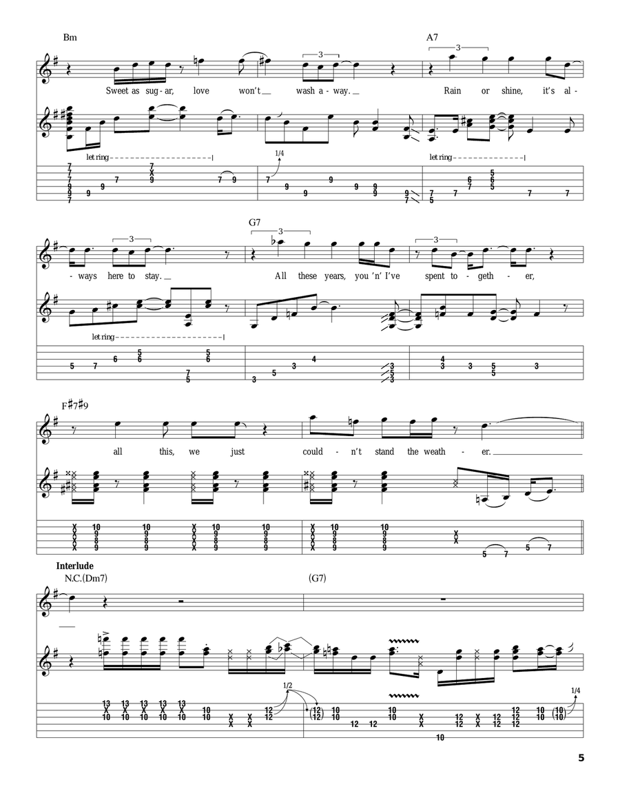 Couldn't Stand The Weather Acoustic Guitar scores gallery preview page 5