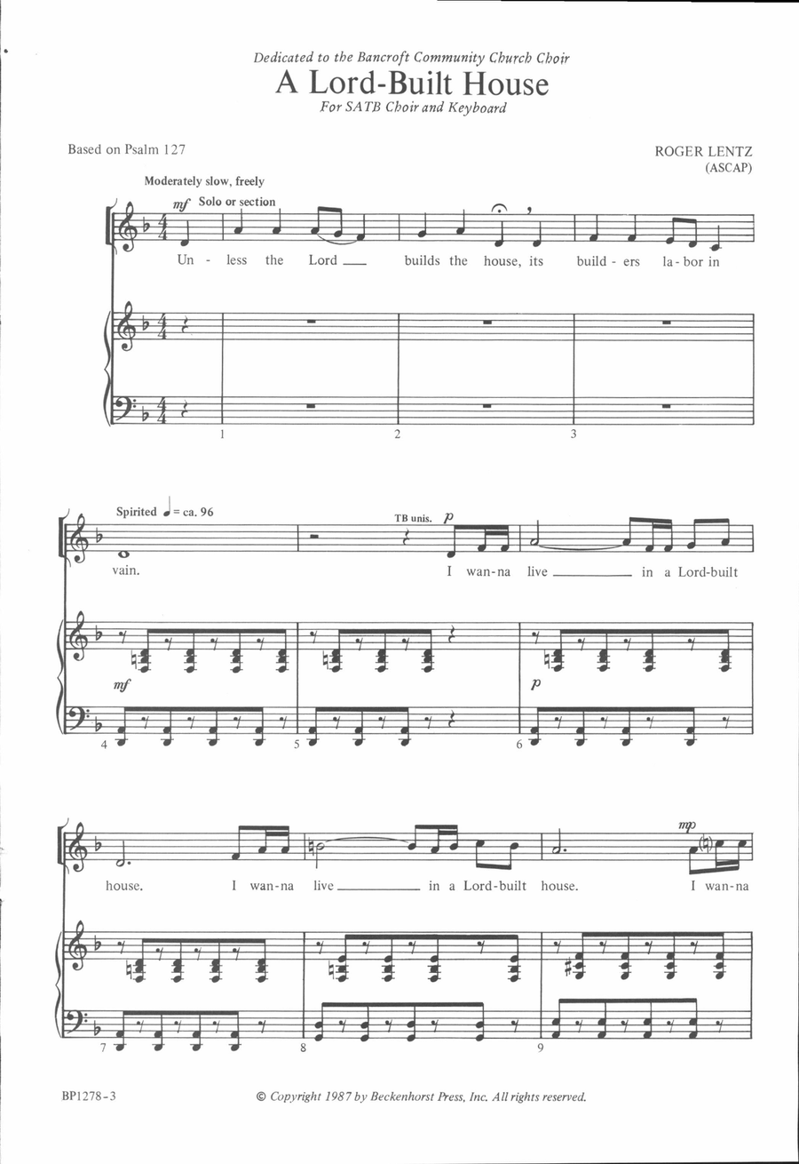 A Lord-Built House 4-Part scores gallery preview page 2