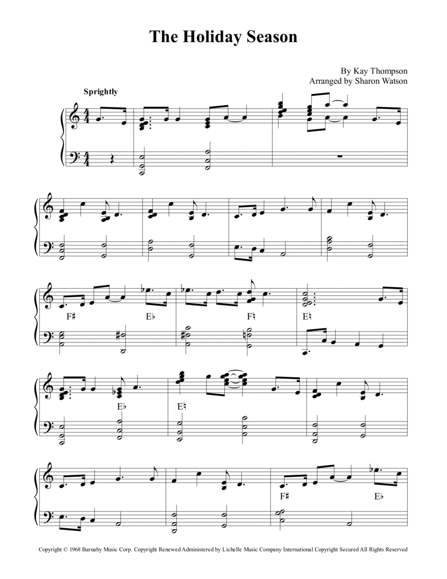 The Holiday Season The Holiday Season Harp scores gallery preview page 1
