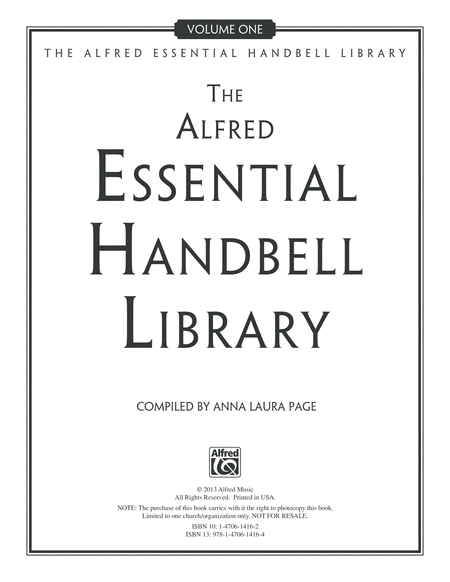 The Alfred Essential Handbell Library, Volume 1