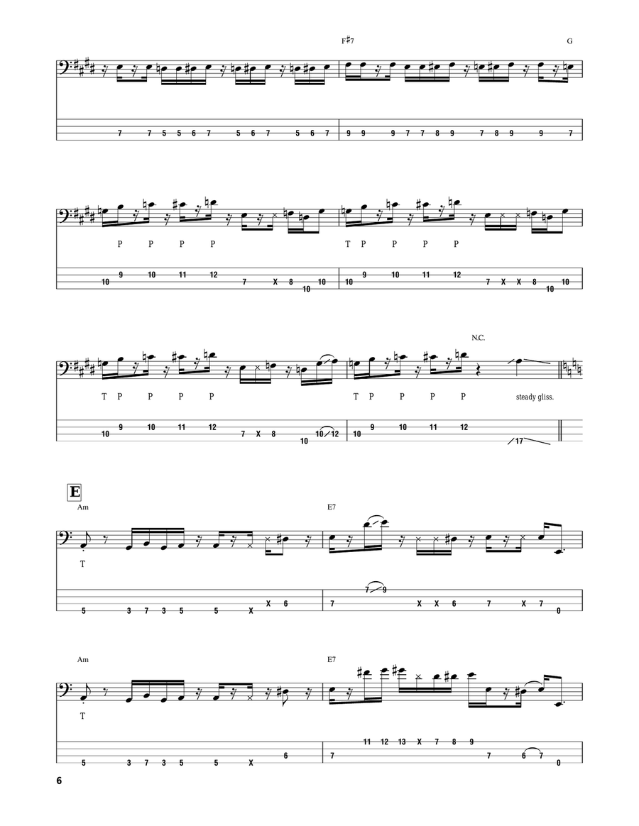 What Is Hip Bass Guitar Tablature scores gallery preview page 6