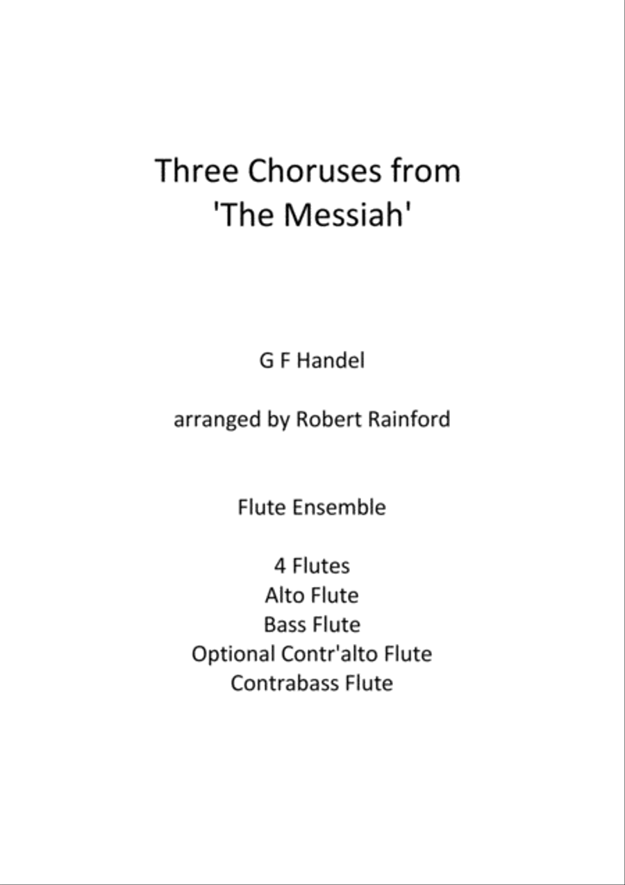 Three Choruses from the Messiah Flute Choir scores gallery preview page 1
