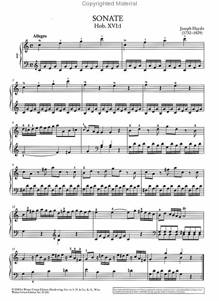 Complete Piano Sonatas Vol. 1 by Franz Joseph Haydn Chamber Music - Sheet Music
