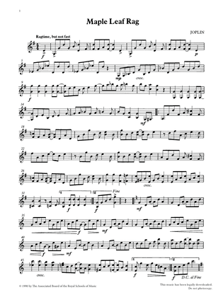 Maple Leaf Rag (score & part) from Graded Music for Tuned Percussion, Book III